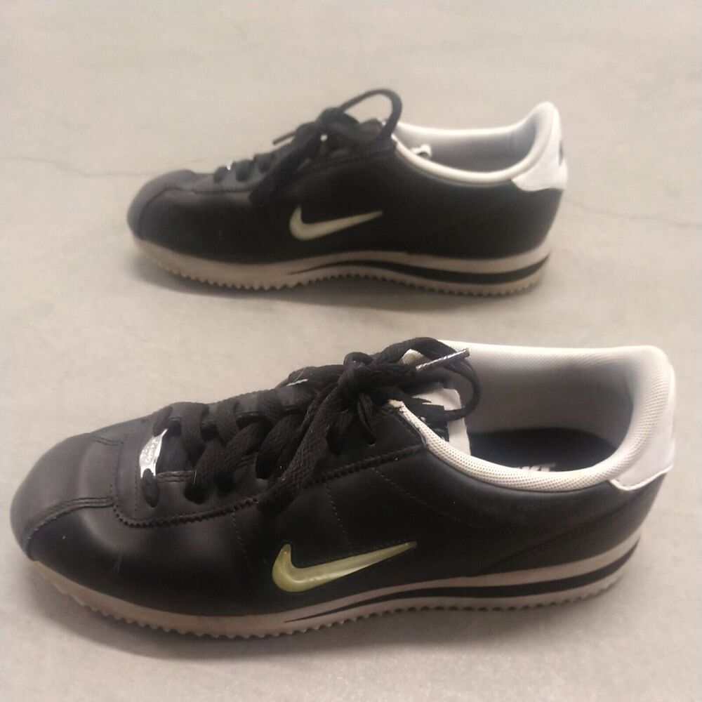 Mens Nike Cortez Basic Jewel Trainers Black Sz 8 Leather Sneaker 833238-002